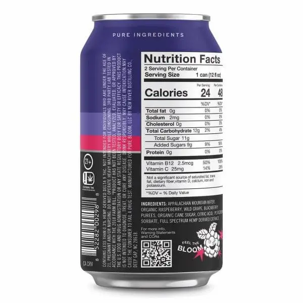Pure Bloom Hemp Seltzer Wild Berry 10 mg THC 4-Pack - Image 3