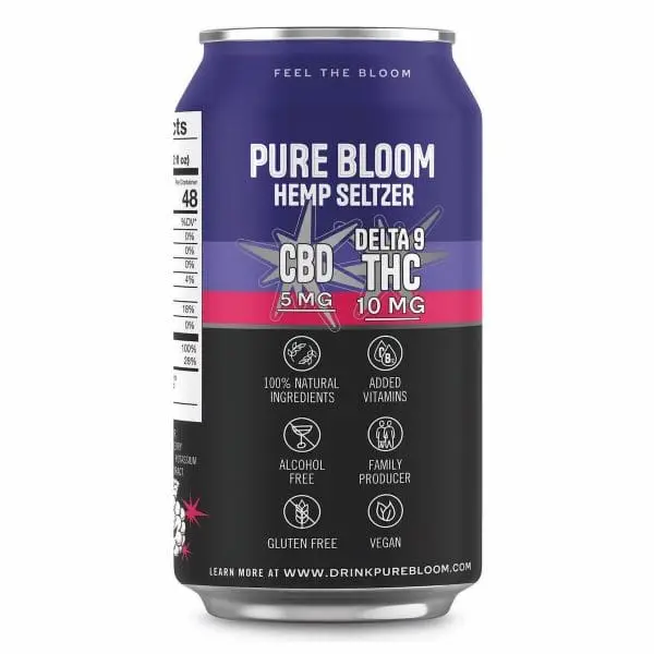 Pure Bloom Hemp Seltzer Wild Berry 10 mg THC 4-Pack - Image 4