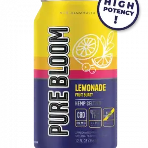 Pure Bloom Lemonade Fruit Burst Hemp Seltzer 20mg THC 4-Pack
