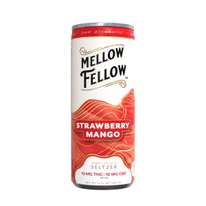 Delta 9 THC + CBD Seltzer Beverage 20MG - Strawberry Mango 4 Pack