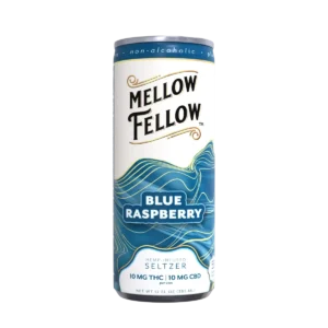 Mellow Fellow Blue Raspberry 10mg Delta 9 THC + 10mg CBD Seltzer 4-Pack